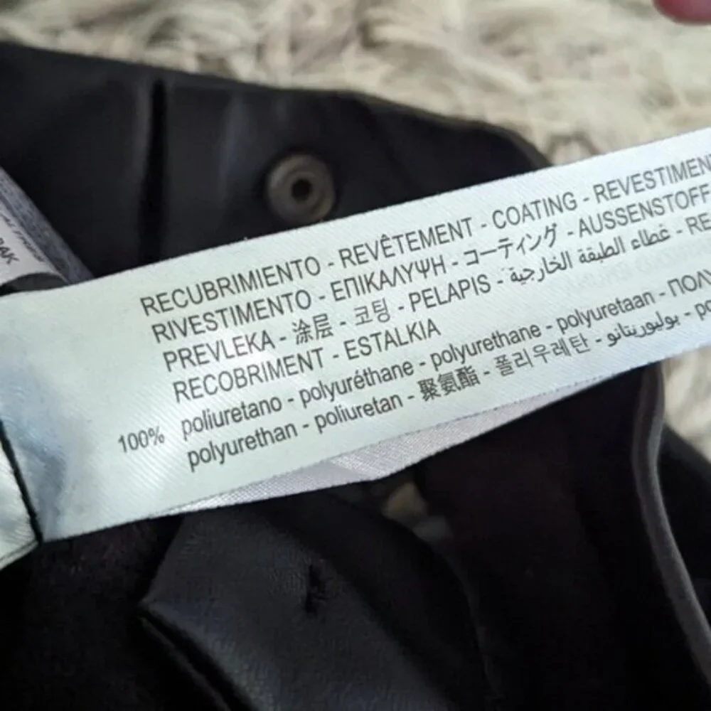 Zara faux leather flared high rise pants - Picture 6 of 7